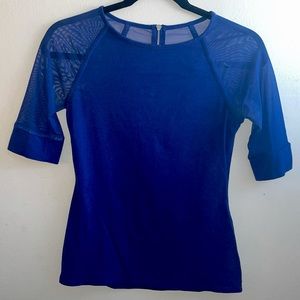 Mesh Panel Short Sleeve Top